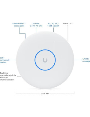 Acces Point UBIQUITI U7-PRO-XGS 2.4-6GHz, 802.11 a/b/g/n/ac/ax/be + 802.3 bt, Tri-Band, Wi-Fi 7