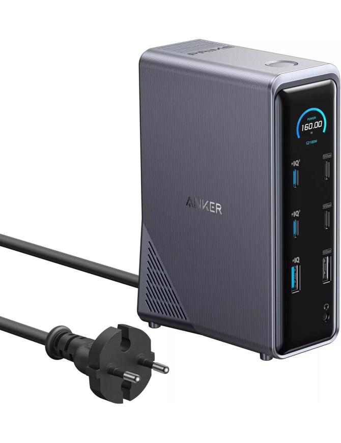 Docking Station ANKER Prime 737 A83B63A1 14-in-1, 160W, GaN, Interfata Smart, Negru