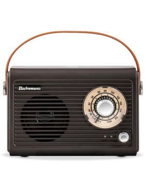 Radio portabil Electromures EM 1005, 5 W, FM, alimentare acumulator, Bluetooth, USB, Aux in, design retro, maro
