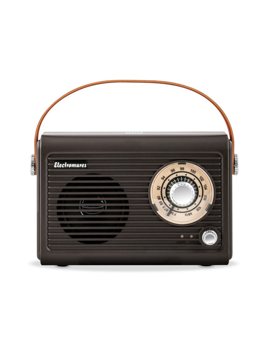 Radio portabil Electromures EM 1005, 5 W, FM, alimentare acumulator, Bluetooth, USB, Aux in, design retro, maro
