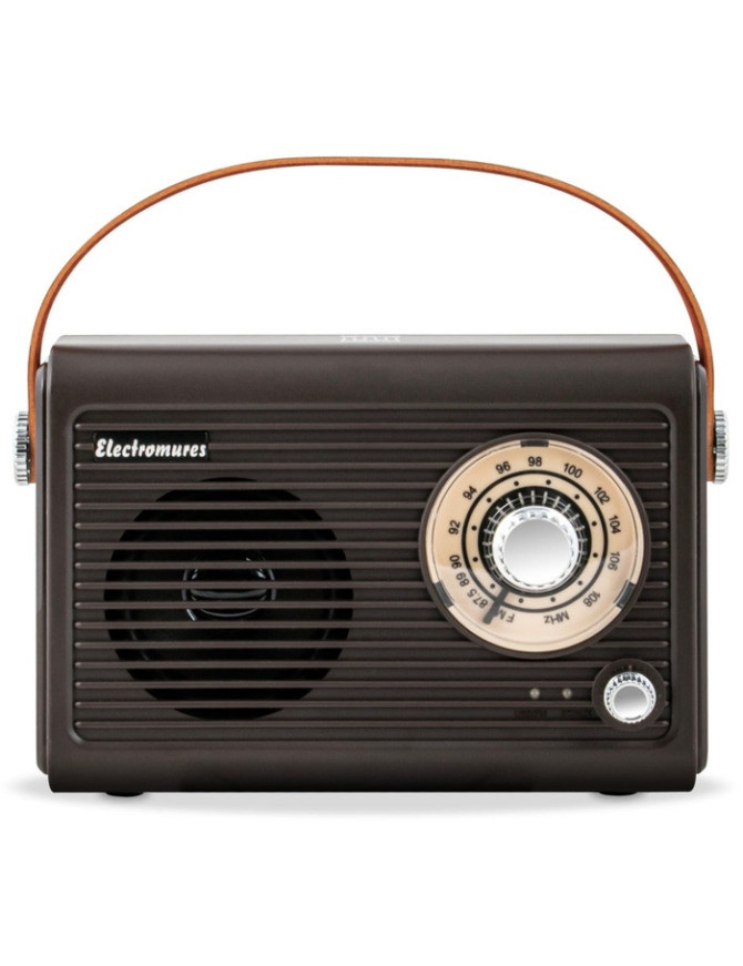 Radio portabil Electromures EM 1005, 5 W, FM, alimentare acumulator, Bluetooth, USB, Aux in, design retro, maro