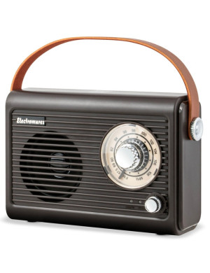 Radio portabil Electromures EM 1005, 5 W, FM, alimentare acumulator, Bluetooth, USB, Aux in, design retro, maro