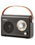 Radio portabil Electromures EM 1005, 5 W, FM, alimentare acumulator, Bluetooth, USB, Aux in, design retro, maro