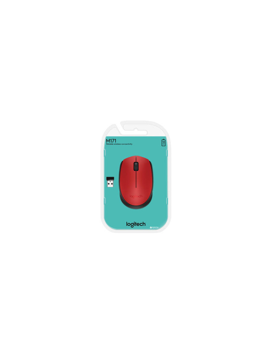 Mouse Wireless Logitech M171 Red 910-004641